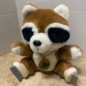 Vintage Dakin 1988 Nationals Denver Ice Skating Raccoon Plush